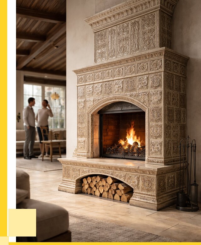 Купить изразцовый камин в Владивостоке от 254150 р. | ЭриданВлд