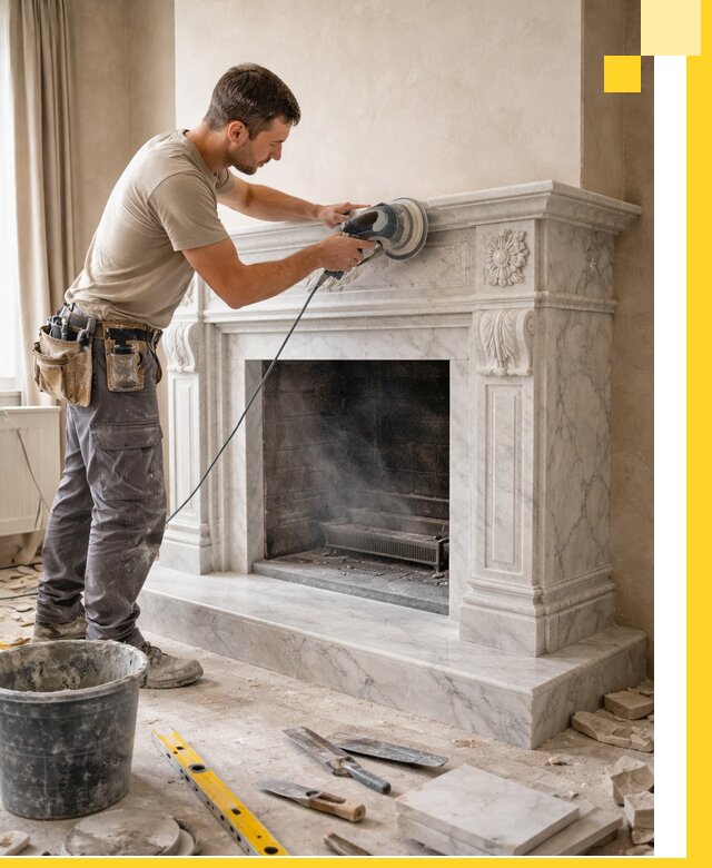 Изготовление и установка мраморных каминов в Владивостоке под ключ