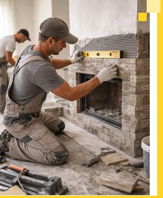 Облицовка каминов в Владивостоке, монтаж и отделка натуральным камнем