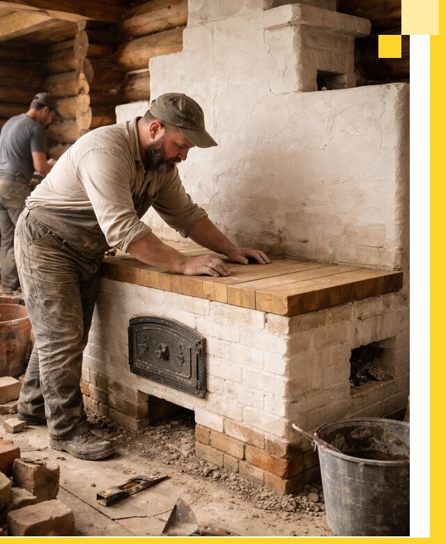 Проектирование и установка русской печи с лежанкой в Владивостоке