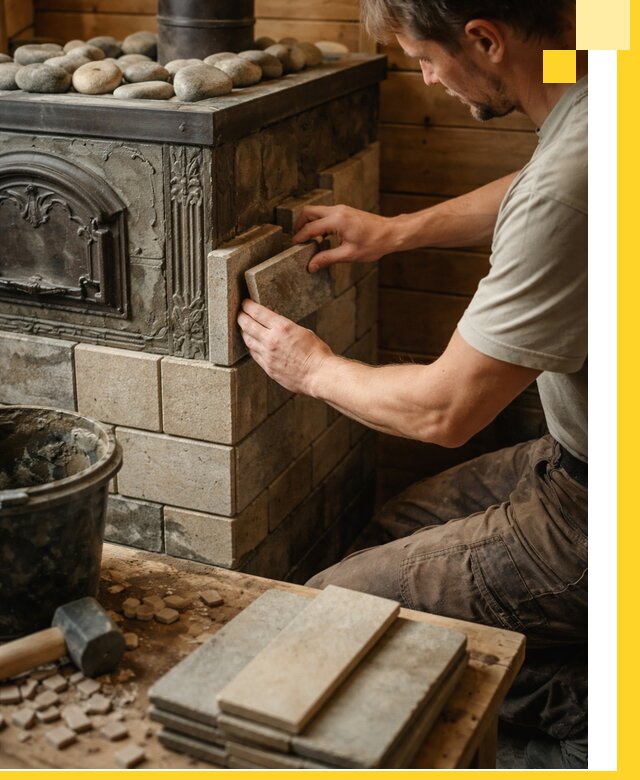 Облицовка банных печей в Владивостоке профессиональная отделка