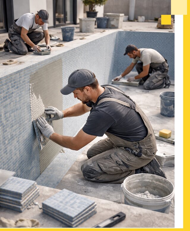 Облицовка бассейнов в Владивостоке плитка мозаика гидроизоляция