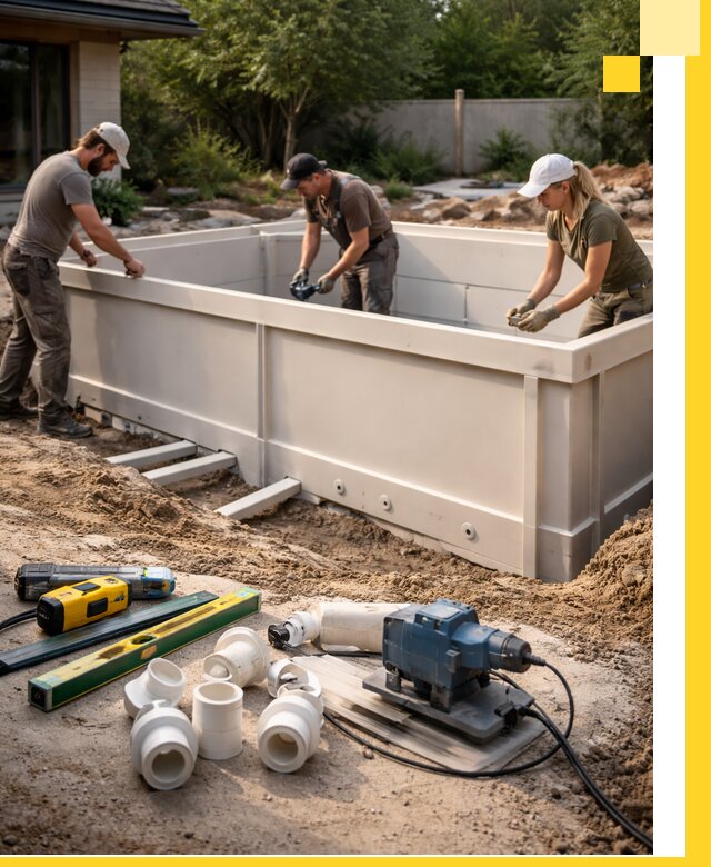 Установка полипропиленовых бассейнов под ключ в Владивостоке