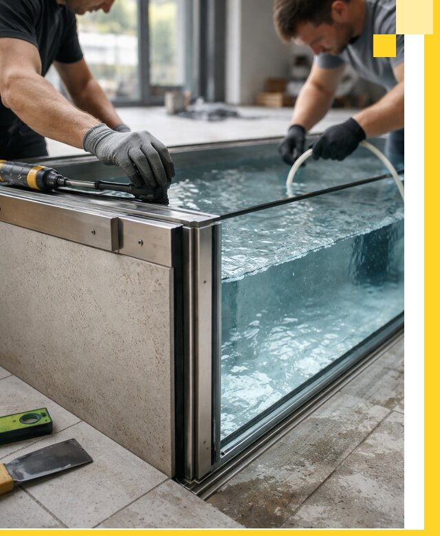 Проектирование и монтаж стеклянных бассейнов в Владивостоке