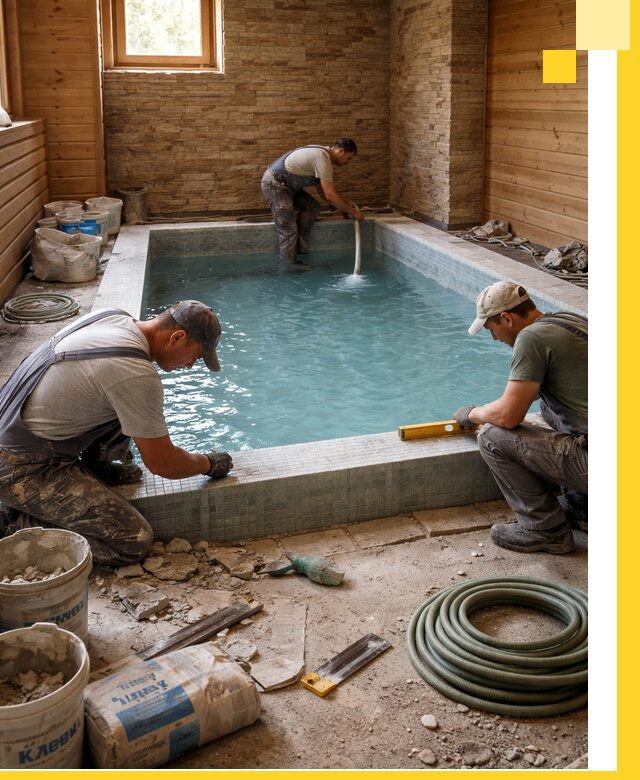 Проектирование и строительство бассейнов для бани в Владивостоке