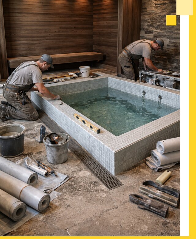 Установка и строительство бассейнов для сауны в Владивостоке