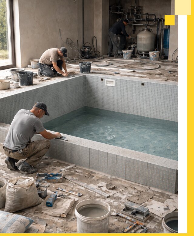 Строительство и монтаж бассейнов в помещении в Владивостоке