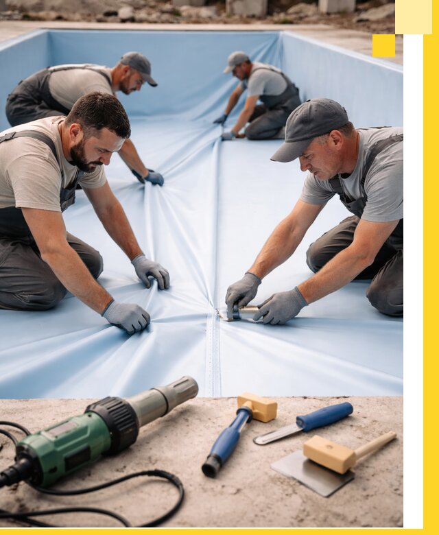 ПВХ пленка для бассейнов с монтажом и гарантией в Владивостоке