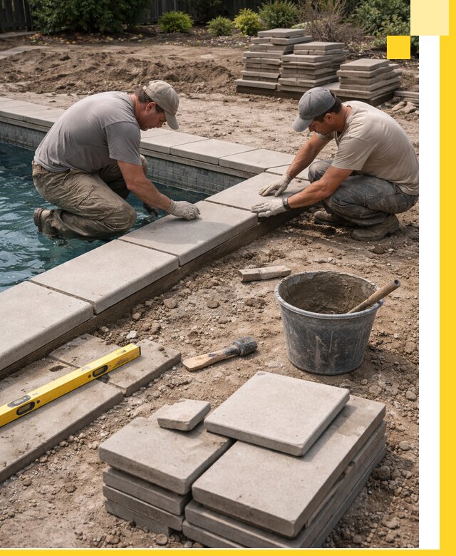 Установка и изготовление копингового камня для бассейнов в Владивостоке