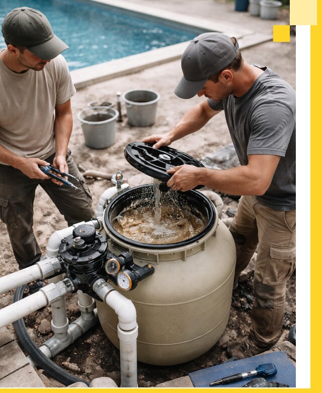 Установка и обслуживание песочных фильтров для бассейнов в Владивостоке