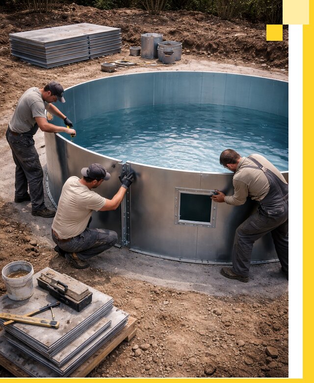 Круглые бассейны под ключ в Владивостоке проектирование и монтаж