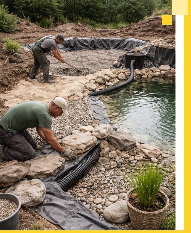 Строительство природных бассейнов и озер в Владивостоке под ключ