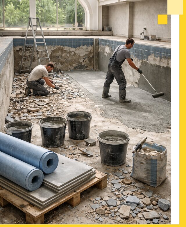 Реконструкция бассейнов в Владивостоке: ремонт, гидроизоляция