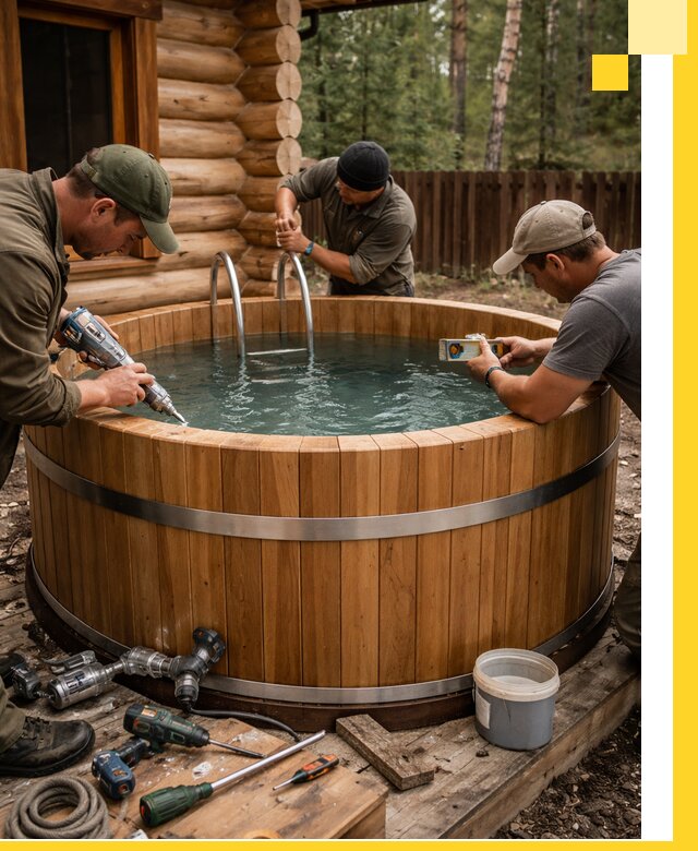 Строительство бань с купелью под ключ и отделкой в Владивостоке