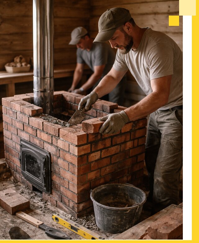 Кирпичные печи для бани под ключ в Владивостоке, проект и монтаж