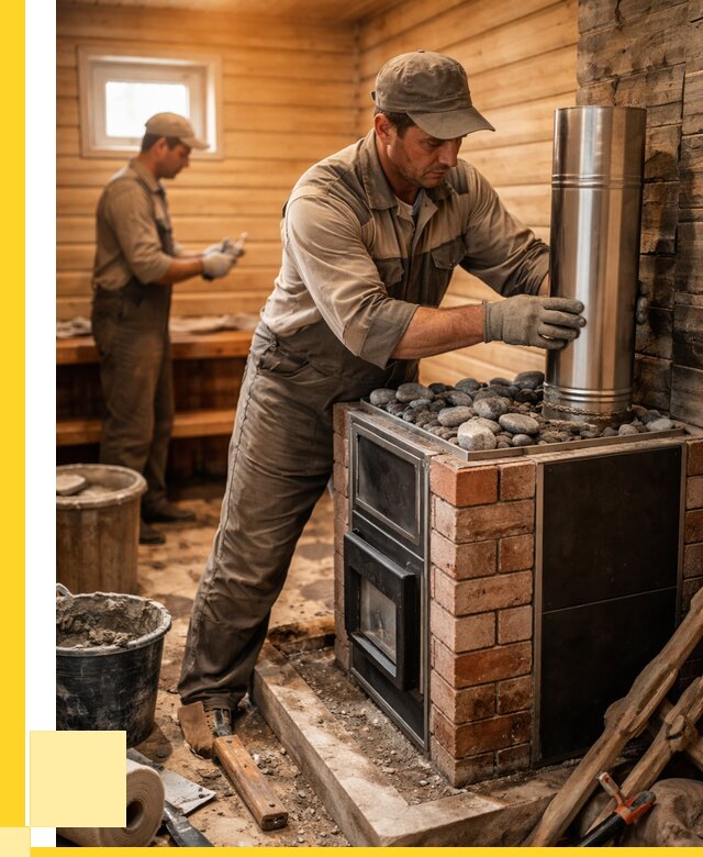 Монтаж печи в бане под ключ в Владивостоке от 20332 р. | ЭриданВлд