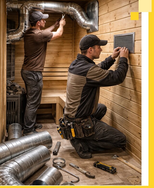 Проектирование и монтаж вентиляции бани в Владивостоке под ключ