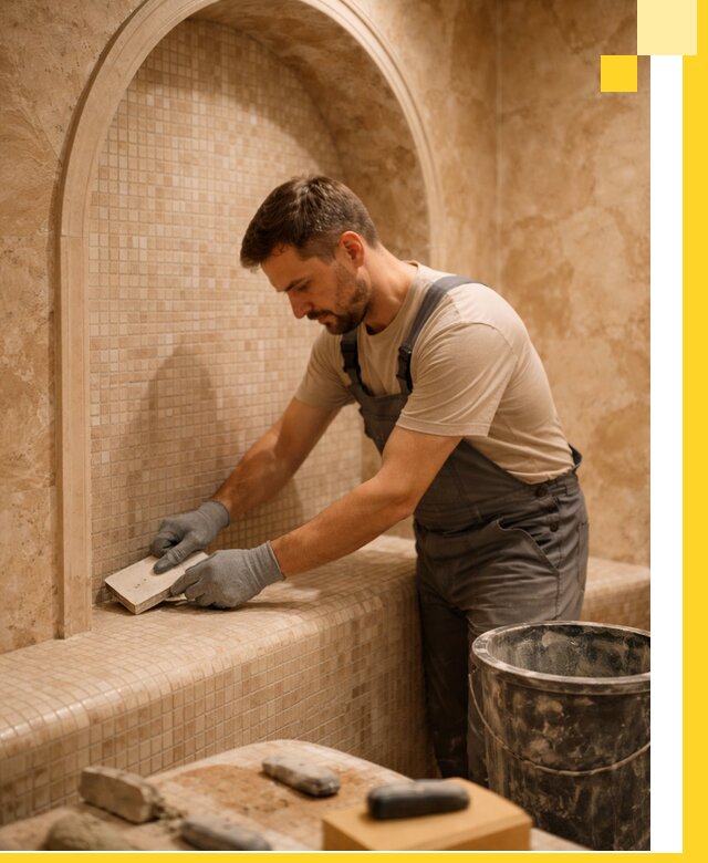 Профессиональная отделка хамамов с мозаикой под ключ в Владивостоке