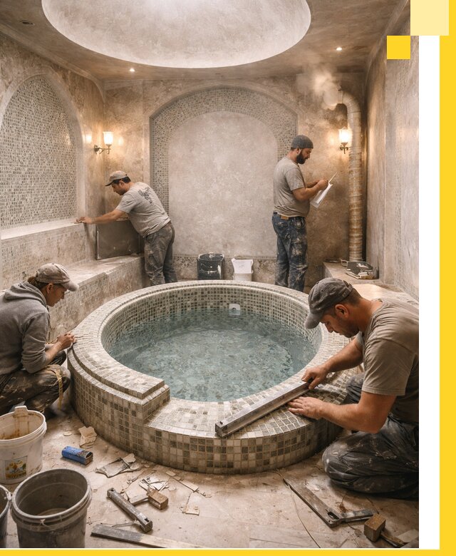 Профессиональное строительство хамама с бассейном в Владивостоке под ключ