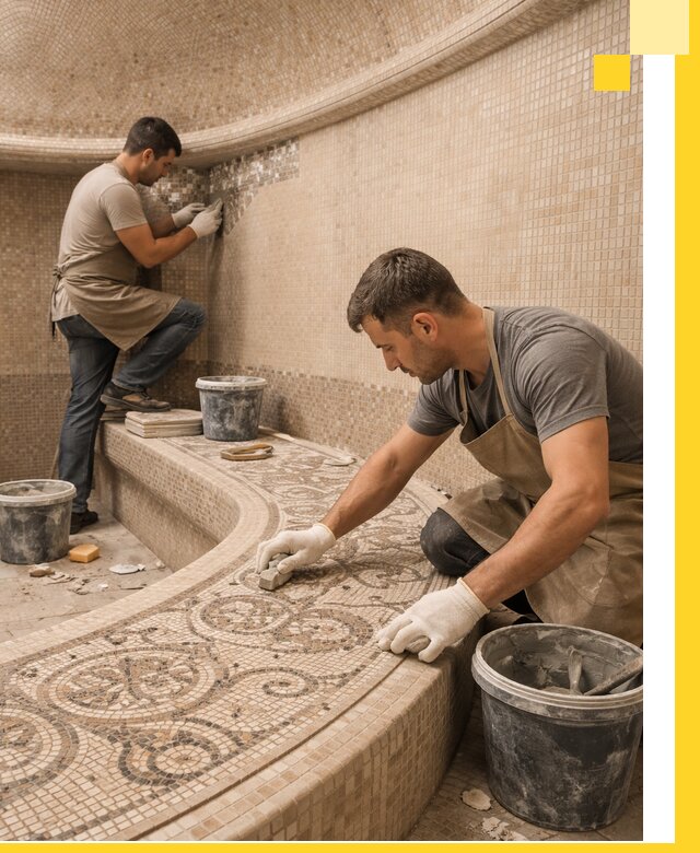 Плитка для хамама в Владивостоке, укладка, подбор и поставка